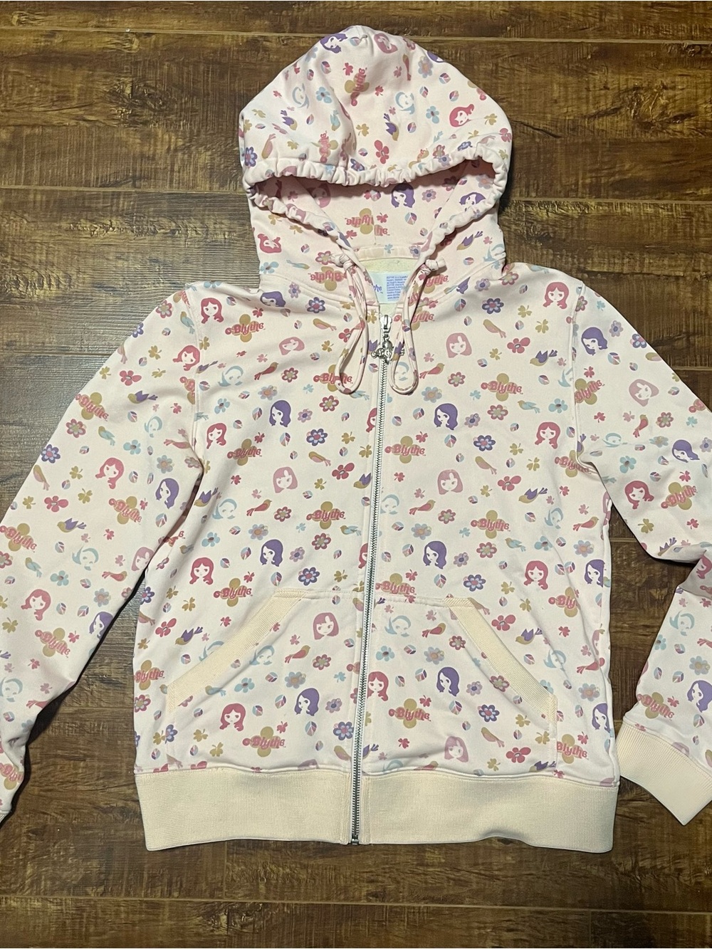 Blythe vintage printed zip hoodie